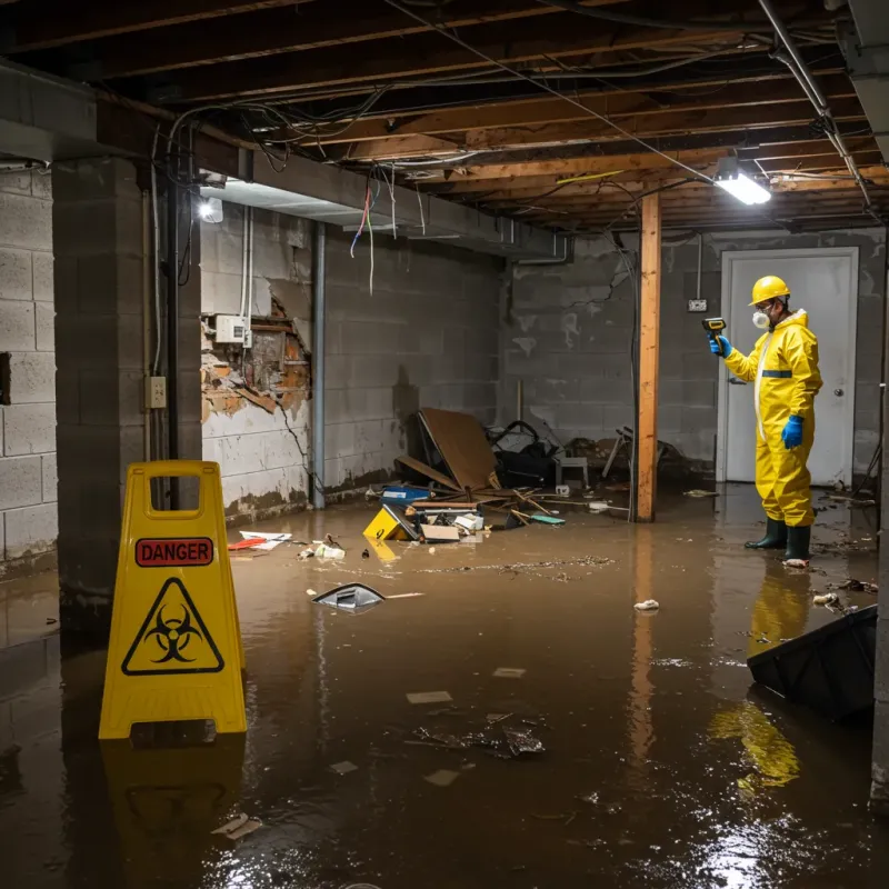 Flooded Basement Electrical Hazard in Portland, IN Property